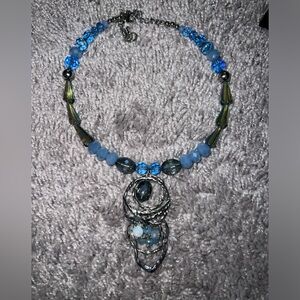 Elegant Blue and Silver Necklace